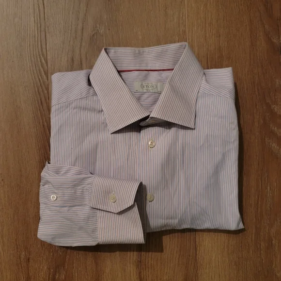 Eton | Shirts | Eton Slim 75 Mens Striped Blue Shirt | Poshmark
